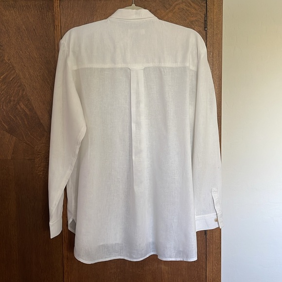 Pilcro linen blend ruffle front button down shirt - Picture 7 of 9